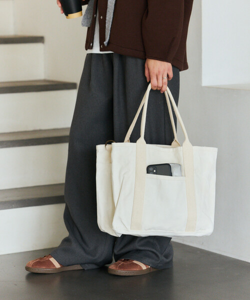 DULTON(ダルトン)の「DULTON/ダルトン WORKER BAG ワーカーズ トートバッグ(トートバッグ・メンズ・キャメル/チャコールグレー/ナチュラル・ONE SIZE)」の4枚目の写真