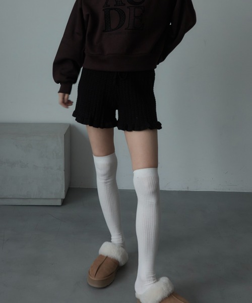 Nadana(ナダナ)の「ケーブルニットショートパンツ(その他パンツ・レディース・グレー/アイボリー/ブラック・FREE)」の8枚目の写真