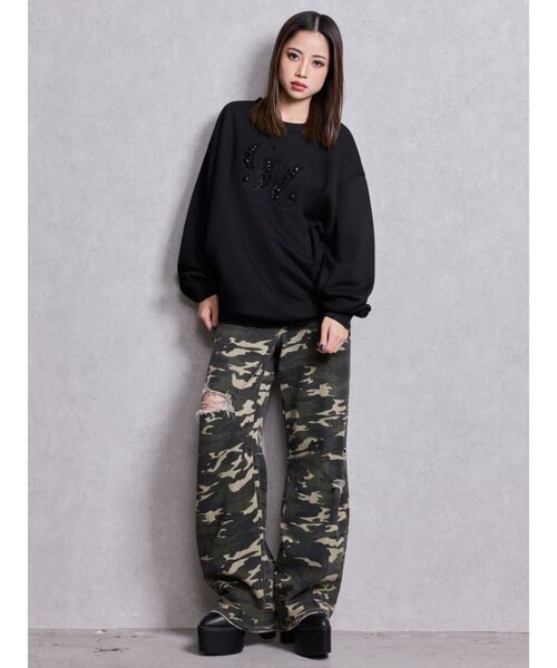 GYDA(ジェイダ)の「【WEB限定カラーあり】GY bijouスウェットプルオーバー(スウェット・レディース・ミント/その他3/ピンク/ブラック/オフホワイト・FREE)」の8枚目の写真