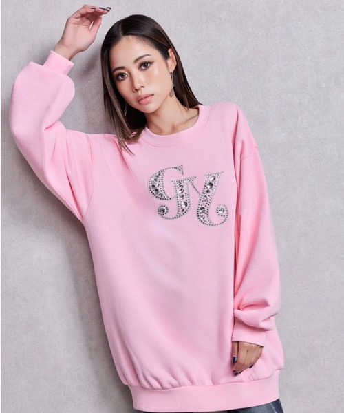 GYDA（ジェイダ）の「【WEB限定カラーあり】GY bijouスウェットプルオーバー（スウェット・レディース・ミント/その他3/ピンク/ブラック/オフホワイト・FREE）」の4枚目の写真