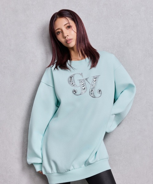 GYDA（ジェイダ）の「【WEB限定カラーあり】GY bijouスウェットプルオーバー（スウェット・レディース・ミント/その他3/ピンク/ブラック/オフホワイト・FREE）」の3枚目の写真