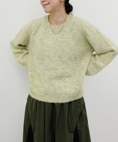 DOLLUPOOPS(ドールアップウップス)の「メランジカラールーズニット(ニット/セーター・レディース・ブルー系その他/パープル/イエロー・FREE)」の3枚目の写真