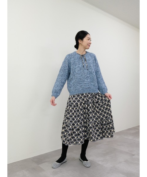 DOLLUPOOPS(ドールアップウップス)の「メランジカラールーズニット(ニット/セーター・レディース・ブルー系その他/パープル/イエロー・FREE)」の11枚目の写真