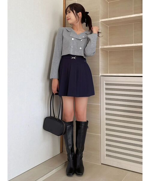 dazzlin(ダズリン)の「【POLO BCSコラボ】ベルトツキハイウエストプリーツミニスカート(スカート・レディース・グレー/ネイビー/ベージュ・SMALL/MEDIUM)」の16枚目の写真