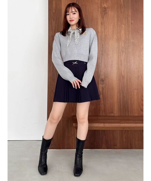 dazzlin(ダズリン)の「【POLO BCSコラボ】ベルトツキハイウエストプリーツミニスカート(スカート・レディース・グレー/ネイビー/ベージュ・SMALL/MEDIUM)」の21枚目の写真