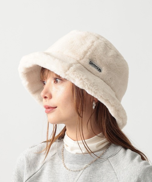 OUTDOOR PRODUCTS（アウトドアプロダクツ）の「【OUTDOOR PRODUCTS(アウトドアプロダクツ)】別注ファーバケットハット（ハット・レディース・チャコール/アイボリー・FREE）」の2枚目の写真