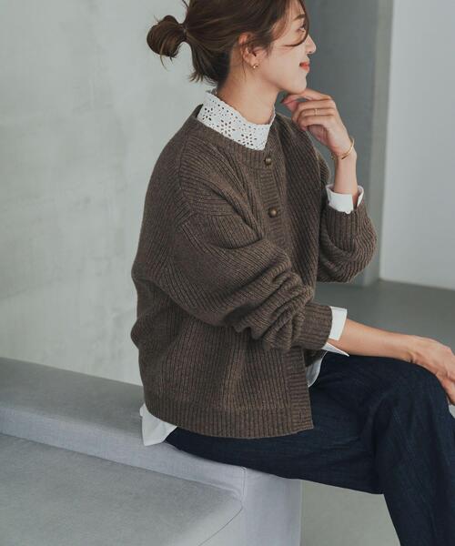 URBAN RESEARCH DOORS（アーバンリサーチドアーズ）の「アイレットレース衿ブラウス（シャツ/ブラウス・レディース・ブラック/オフホワイト・FREE）」の4枚目の写真