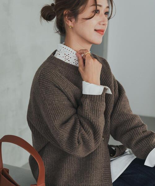 URBAN RESEARCH DOORS（アーバンリサーチドアーズ）の「アイレットレース衿ブラウス（シャツ/ブラウス・レディース・ブラック/オフホワイト・FREE）」の6枚目の写真