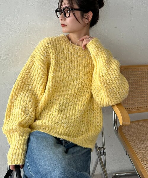 23449　グランドスラム　レディース　ニット　黄色　サイズＬ 23449グランドスラムレディースニット黄色サイズL