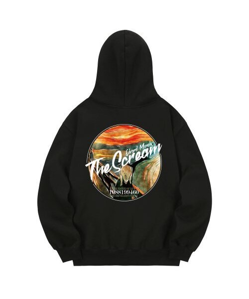 KAN6312(カン6312)の「KHB0070 ムンク裏起毛フードパーカー - ブラック(パーカー・メンズ・その他・MEDIUM/LARGE/X-LARGE)」の1枚目の写真