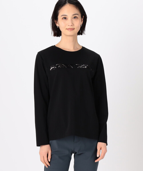 COMME CA（コムサ）の「〔 Sサイズ 〕 ＴＣポンチ Ｔシャツ（Tシャツ/カットソー・レディース・ブラック/ライトグレー・5号）」の2枚目の写真