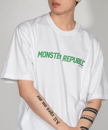モンスター ベーシック ロゴ ライトグリーン Tシャツ ホワイト
