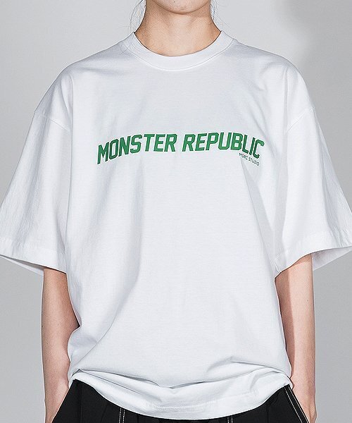 MONSTER REPUBLIC(モンスターリパブリック)の「モンスター ベーシック ロゴ ライトグリーン Tシャツ ホワイト(Tシャツ/カットソー・レディース・その他・LARGE/MEDIUM/SMALL/X-LARGE)」の2枚目の写真