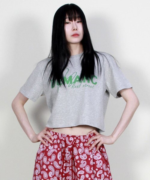 DEMARC（ドゥマーク）の「ロゴグラフィッククロップ半袖Tシャツグレー（Tシャツ/カットソー・レディース・その他・LARGE/MEDIUM）」の3枚目の写真