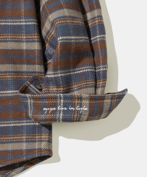 Diamond Layla（ダイアモンドレイラ）の「Autumn Shadow Navy Check Shirt S183（シャツ/ブラウス・メンズ・ネイビー・MEDIUM/LARGE/X-LARGE/XX-LARGE）」の6枚目の写真