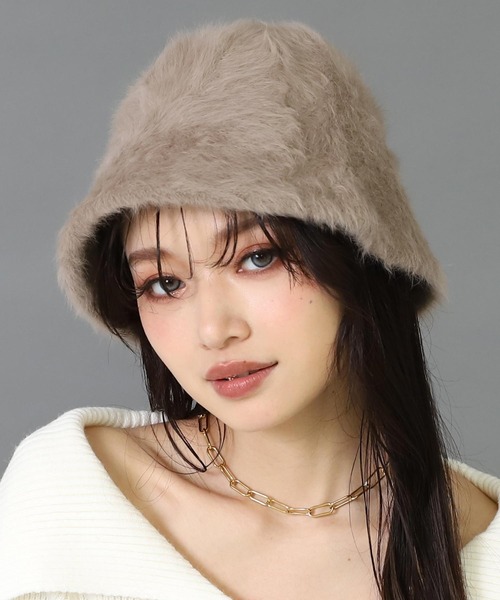 ANAP（アナップ）の「フェイクファー チューリップ ハット（ハット・レディース・ホワイト/ブラウン/ブラック・F）」の3枚目の写真