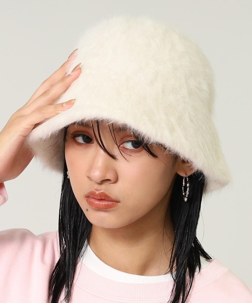 ANAP（アナップ）の「フェイクファー チューリップ ハット（ハット・レディース・ホワイト/ブラウン/ブラック・F）」の4枚目の写真