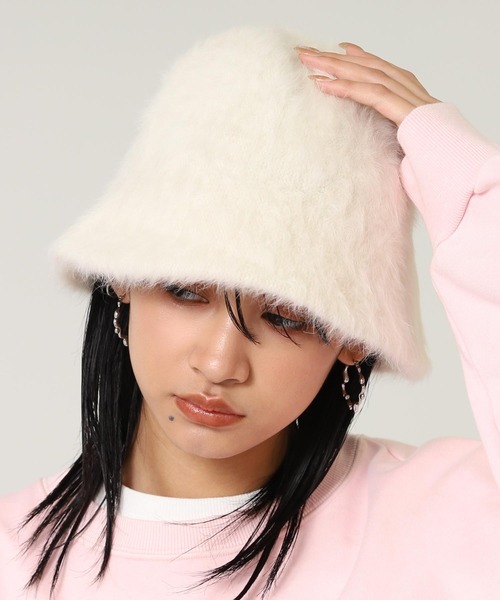 ANAP（アナップ）の「フェイクファー チューリップ ハット（ハット・レディース・ホワイト/ブラウン/ブラック・F）」の6枚目の写真