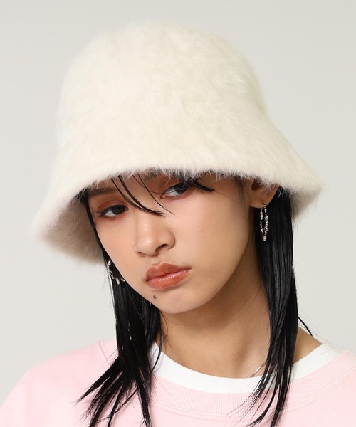 ANAP（アナップ）の「フェイクファー チューリップ ハット（ハット・レディース・ホワイト/ブラウン/ブラック・F）」の5枚目の写真