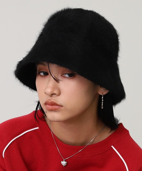 ANAP（アナップ）の「フェイクファー チューリップ ハット（ハット・レディース・ホワイト/ブラウン/ブラック・F）」の8枚目の写真