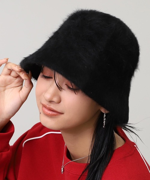 ANAP（アナップ）の「フェイクファー チューリップ ハット（ハット・レディース・ホワイト/ブラウン/ブラック・F）」の9枚目の写真