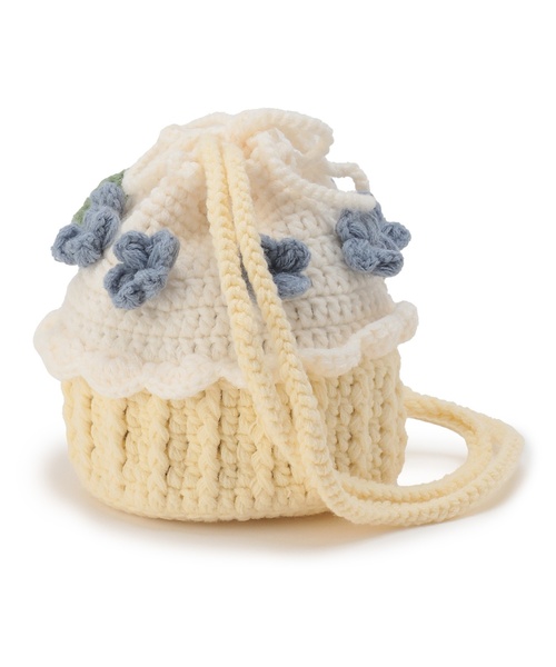 petit main（プティマイン）の「ニットケーキポシェット（ショルダーバッグ・キッズ・クリーム/レッド・F）」の4枚目の写真