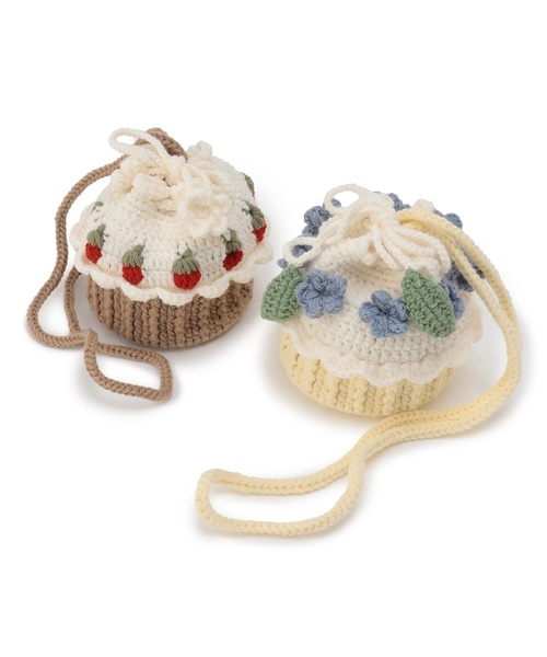 petit main（プティマイン）の「ニットケーキポシェット（ショルダーバッグ・キッズ・クリーム/レッド・F）」の8枚目の写真