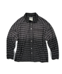 ETCE（イーティーシーイー）の「GRADATION FLANNEL CHECK SHIRT (BLACK)（シャツ/ブラウス）」
