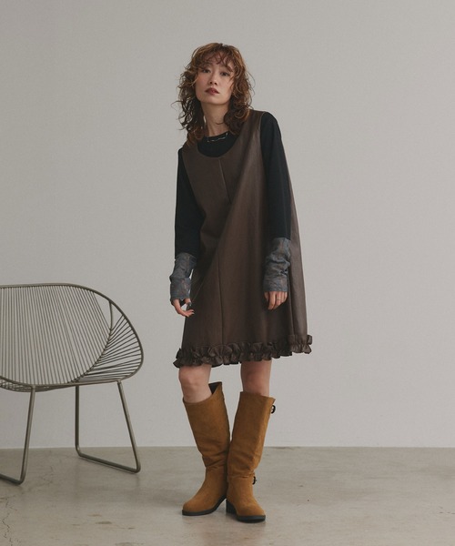 ad thie(アドティエ)の「エンジニア ロングブーツ(ブーツ・レディース・ライトブラウン・LARGE/MEDIUM)」の2枚目の写真