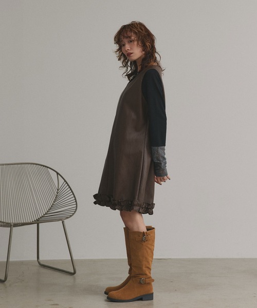 ad thie(アドティエ)の「エンジニア ロングブーツ(ブーツ・レディース・ライトブラウン・LARGE/MEDIUM)」の3枚目の写真