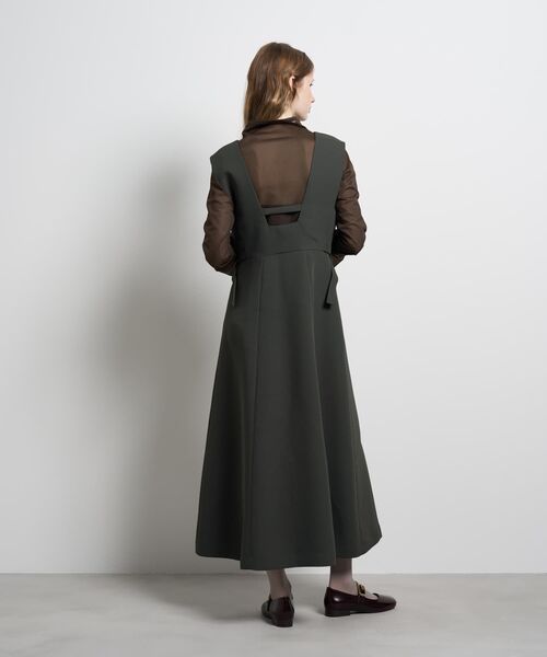 LANVIN en Bleu(ランバンオンブルー)の「ダブルクロスジャンバースカート(スカート・レディース・ブラック/チャコールグレー・36/38)」の5枚目の写真