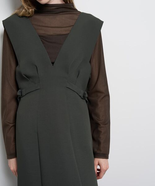 LANVIN en Bleu(ランバンオンブルー)の「ダブルクロスジャンバースカート(スカート・レディース・ブラック/チャコールグレー・36/38)」の8枚目の写真