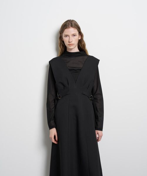 LANVIN en Bleu(ランバンオンブルー)の「ダブルクロスジャンバースカート(スカート・レディース・ブラック/チャコールグレー・36/38)」の14枚目の写真