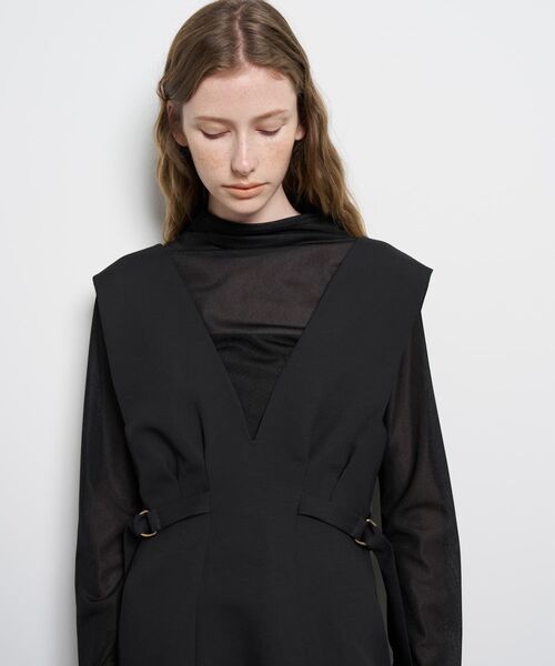 LANVIN en Bleu(ランバンオンブルー)の「ダブルクロスジャンバースカート(スカート・レディース・ブラック/チャコールグレー・36/38)」の15枚目の写真