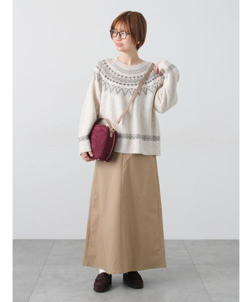 Lugnoncure（ルノンキュール）の「配色求心柄ニット（ニット/セーター・レディース・チャコールグレー/グレー/ネイビー/ベージュ・F）」の15枚目の写真