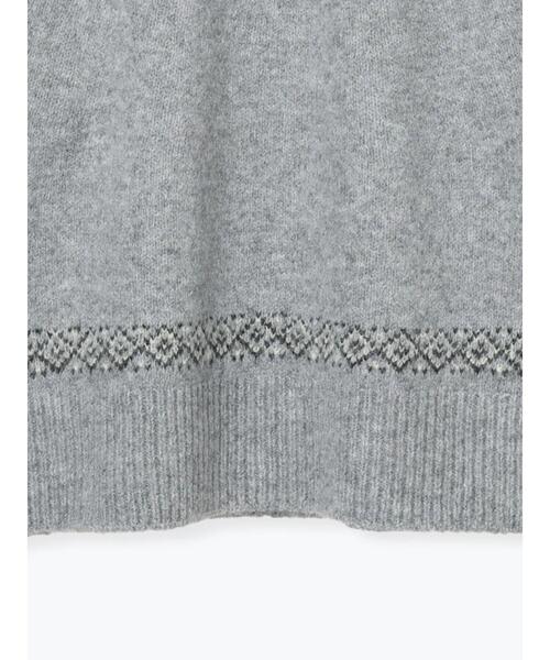 Lugnoncure（ルノンキュール）の「配色求心柄ニット（ニット/セーター・レディース・チャコールグレー/グレー/ネイビー/ベージュ・F）」の5枚目の写真