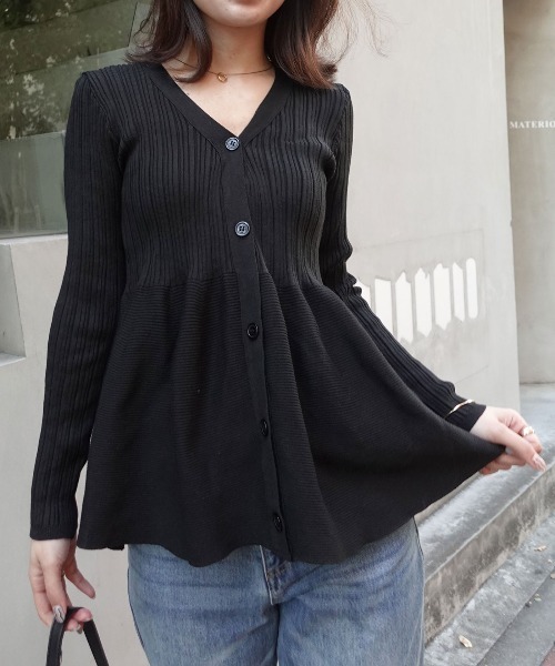 CORNERS（コーナーズ）の「【2026SS】ペプラムニットカーディガン（カーディガン/ボレロ・レディース・ブラック/アイボリー/ネイビー・FREE）」の6枚目の写真