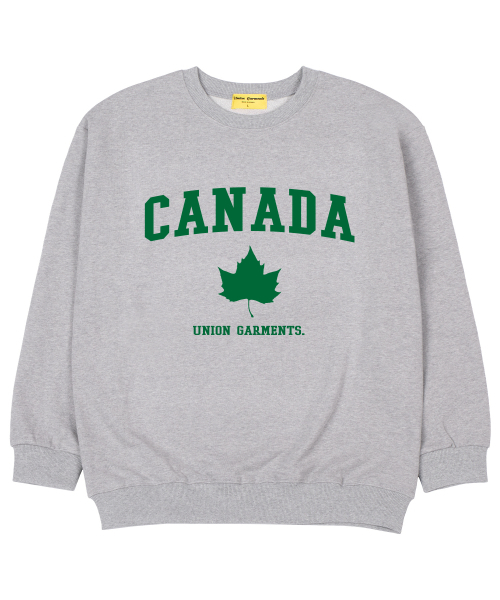 Union Garments(ユニオンガーメンツ)の「カナダ 裏毛 オーバーサイズ スウェットシャツ グレー(スウェット・レディース・その他・MEDIUM/LARGE/X-LARGE/XX-LARGE)」の1枚目の写真