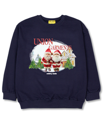 トゥサンタ オーバーサイズ スウェットクリスマスTシャツ [裏毛]ネイビー