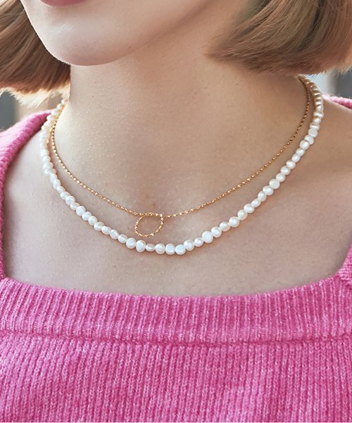18K,シルバー925ラブレイヤードネックレス