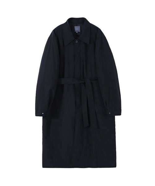 PADDED SINGLE LONG COAT (BLACK)