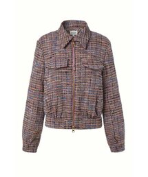 KUME（クメ）の「TWEED BOMBER JACKET, PURPLE BLUE（MA-1）」