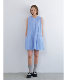 PINTUCK SHIRT DRESS BLUE
