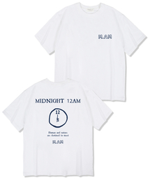 MIDNIGHT12AM（ミッドナイト12エーエム）の「ドローイングロゴオーバーサイズ半袖Tシャツホワイト（Tシャツ/カットソー）」