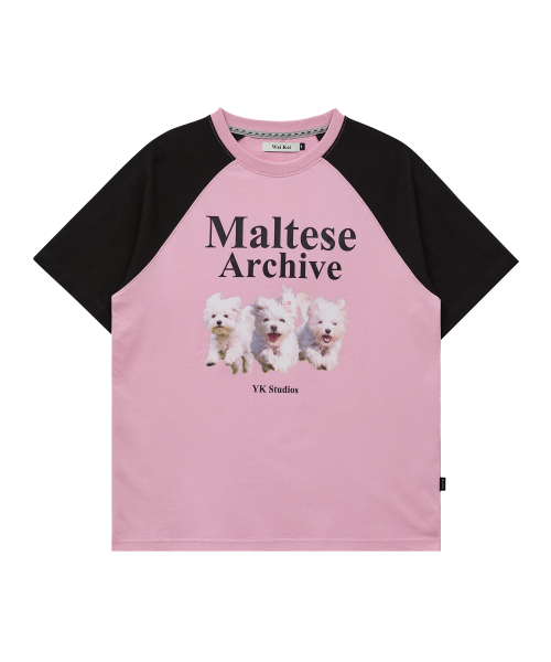 WaiKei(ワイケイ)の「マルチーズアーカイブラグラン半袖Tシャツブラックピンク(Tシャツ/カットソー・レディース・その他・0/2/1)」の7枚目の写真