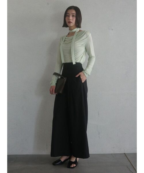 LAGUNAMOON（ラグナムーン）の「シンプルウエストデザインワイドパンツ 【夏服】 【セットアップ対応】（その他パンツ・レディース・ブラック/その他・MEDIUM/SMALL）」の18枚目の写真