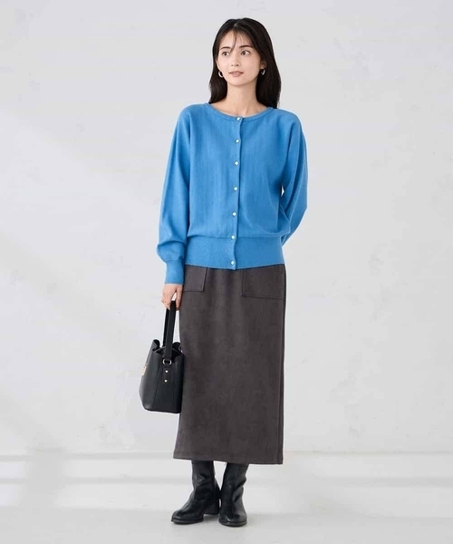 a.v.v(アーヴェヴェ)の「【2WAY】クルーネッククロップドカーディガン(カーディガン/ボレロ・レディース・クリーム/ブルー/オレンジ/ライラック・36/38/40)」の16枚目の写真