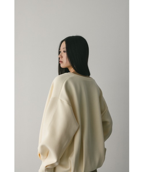 STYLEMIXER(スタイルミキサー)の「Vネックフォルムダンボールトップ(スウェット・レディース・パープル/アイボリー/ブラック/グレー・FREE)」の10枚目の写真