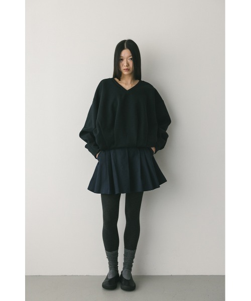 STYLEMIXER(スタイルミキサー)の「Vネックフォルムダンボールトップ(スウェット・レディース・パープル/アイボリー/ブラック/グレー・FREE)」の14枚目の写真