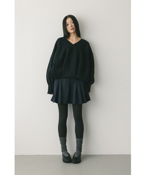 STYLEMIXER(スタイルミキサー)の「Vネックフォルムダンボールトップ(スウェット・レディース・パープル/アイボリー/ブラック/グレー・FREE)」の15枚目の写真